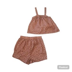 Carter's Brown Polka Dot Tank & Shorts Set